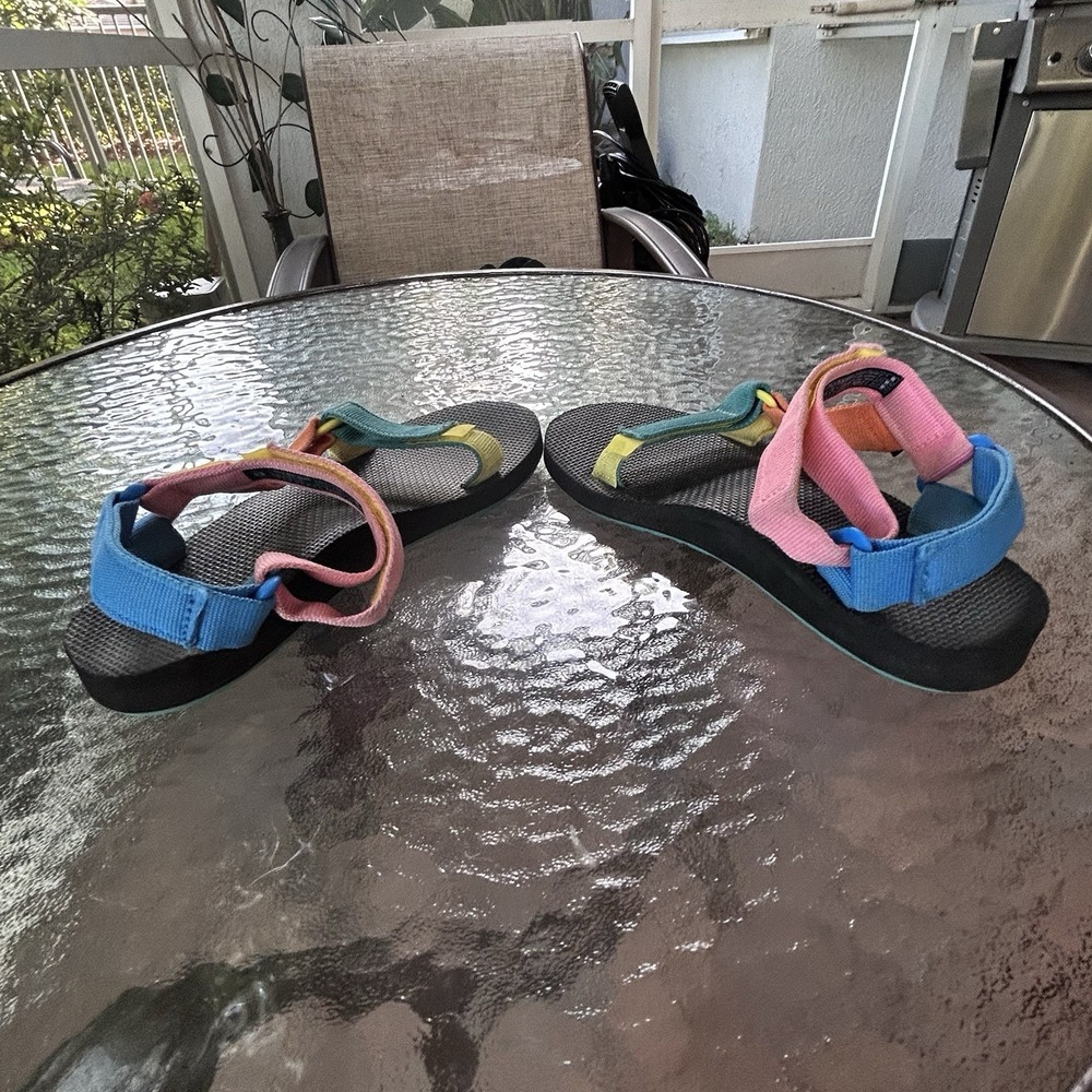 Teva Sandals Woman's Size 6 Original Universal Multi-Color Block #1003987 - Picture 10 of 13